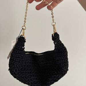 Elegant Black Crochet Bag Zara